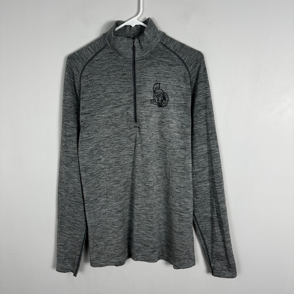 Lululemon Ottawa Senators Metal Vent Long Sleeve Quarter Zip Mens Sz‎ Large Grey